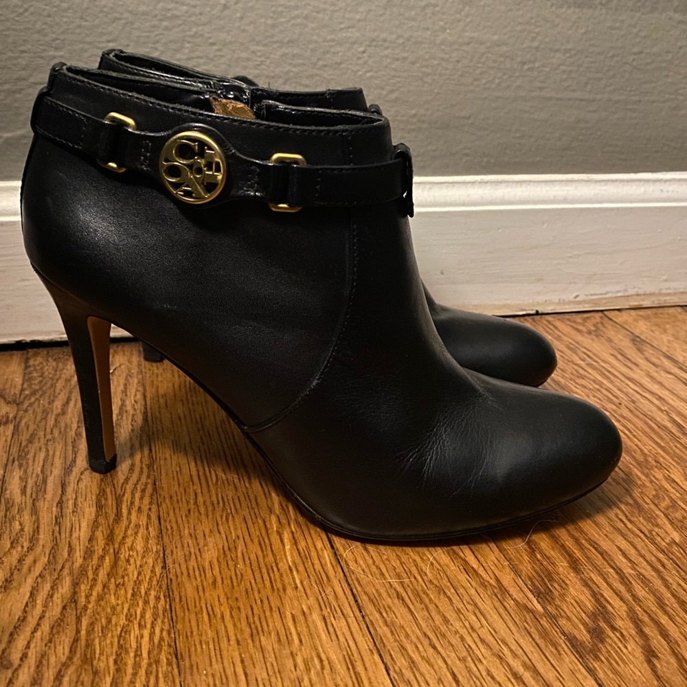 Coach Selena Black Ankle Booties, Leather
